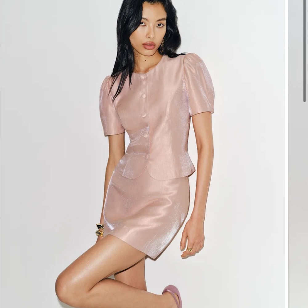 Reformation Mika Two Piece Set pink bubblegum NWOT